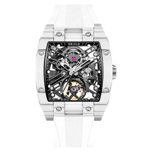 OBLVLO欧宝罗夜光碳纤维进口机械手表男镂空卢浮宫潮流时尚理查德