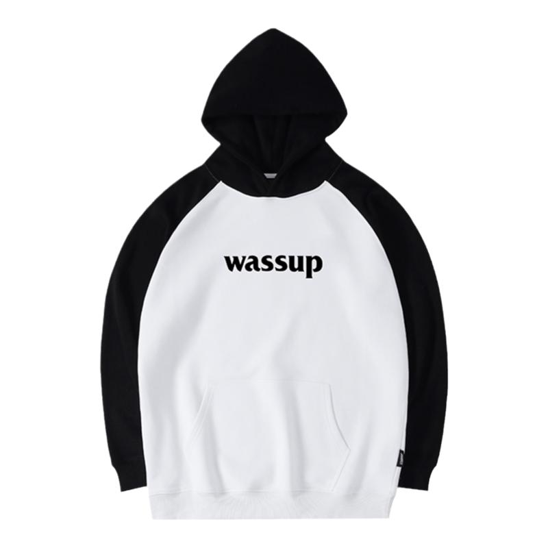 WASSUPHEODS插肩连帽卫衣
