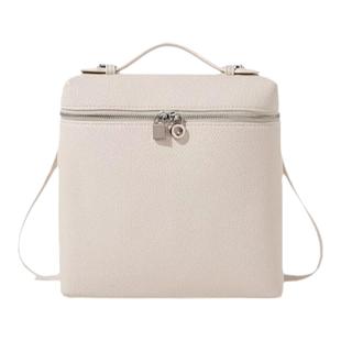 阿馨yolo 头层牛皮！白色双肩包高级感出游书包手提白色单肩包女