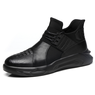 男士秋冬季新款高帮休闲鞋真皮