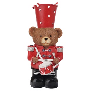 圣诞棕熊鼓手带灯装饰品摆件圣诞节氛围装饰小礼品玩偶手办模型