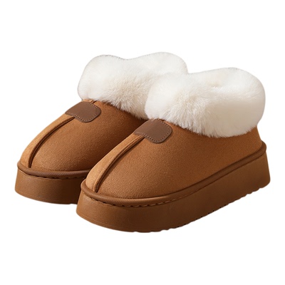 加绒雪地靴女冬季新款绒领厚底防滑舒适保暖外穿短靴防水耐脏棉鞋