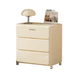 奶油风床头柜小型塑料简约现代建议卧室床边置物收纳柜储物五斗柜