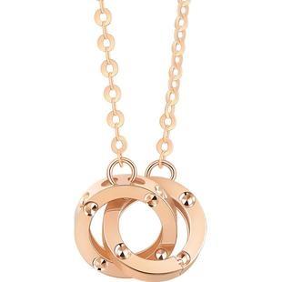 周生生薄荷系列环环相扣圆珠双环18K金项链91979N