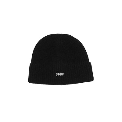 罗纹拼接素色短款毛线帽