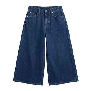 DKNY JEANS唐可娜儿26春夏新款七分牛仔裤女阔腿复古做旧垂感中腰