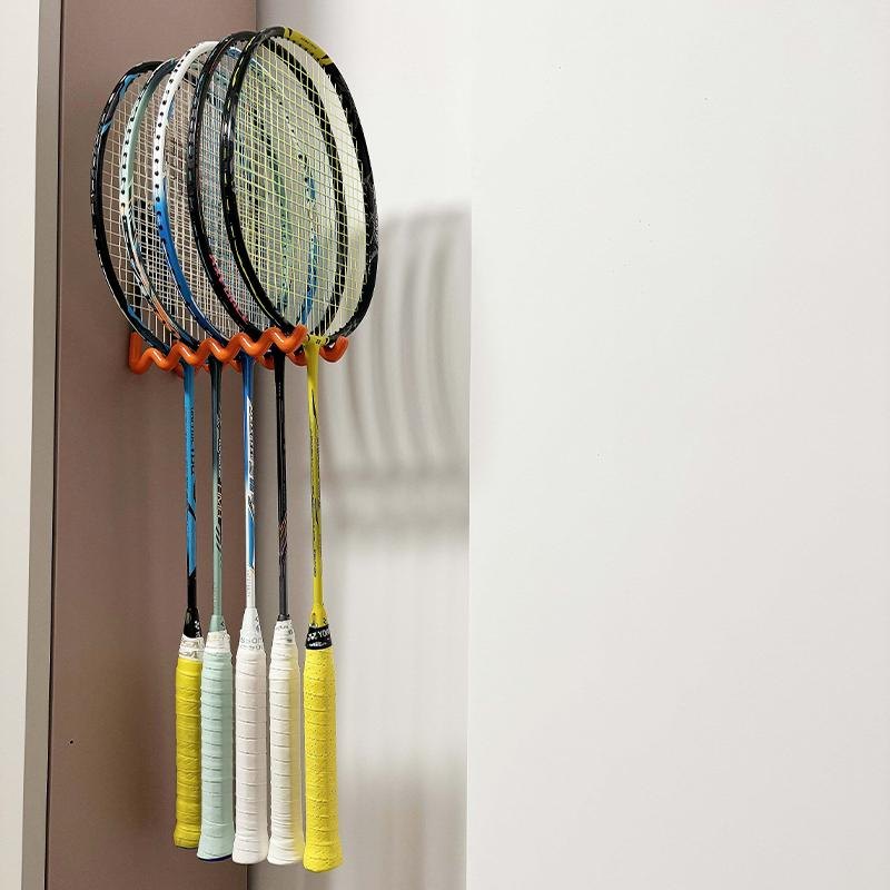 羽毛球拍放置架家用收纳挂钩展示支架置物墙上打孔多功能超强承重
