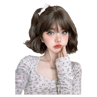 AG假发女网红Lolita短卷发新款羊毛卷短发慵懒卷时尚jk逼真全头套