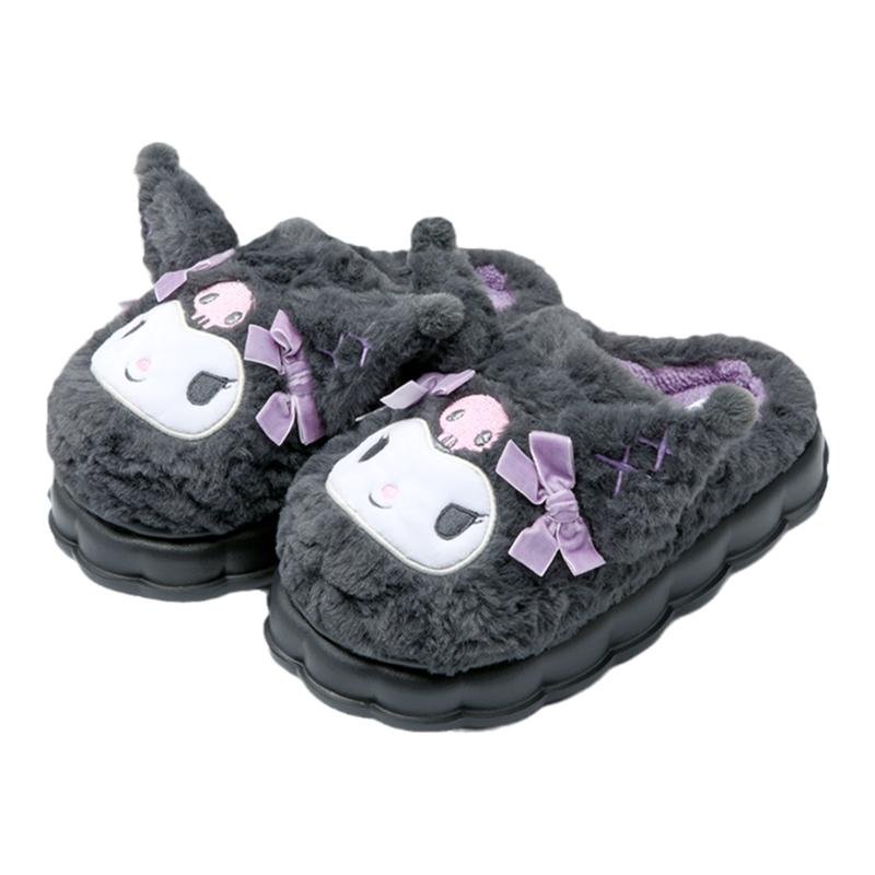 MINISO/名创优品三丽鸥毛绒保暖软底棉拖鞋女毛毛库洛米卡通新款