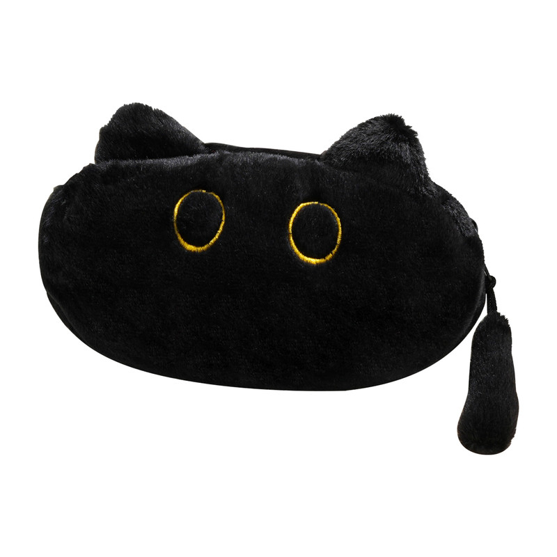 【送同款贴纸】毛绒小黑猫笔袋