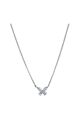 PAUSA ANN s925 高火彩满钻蝴蝶通勤轻奢锁骨链项链