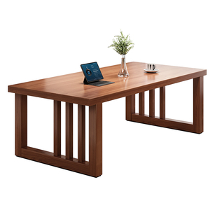 全实木客厅大长书桌阅读学习桌家用双人办公桌去客厅化桌子工作台