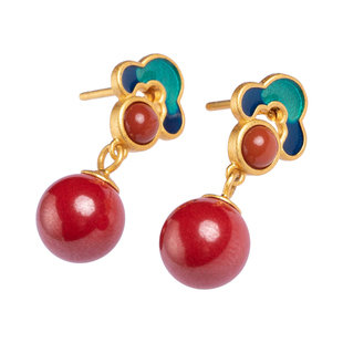 【亏米福利】s925银朱砂祥云吊坠小众项链耳坠国风戒指轻奢礼物女