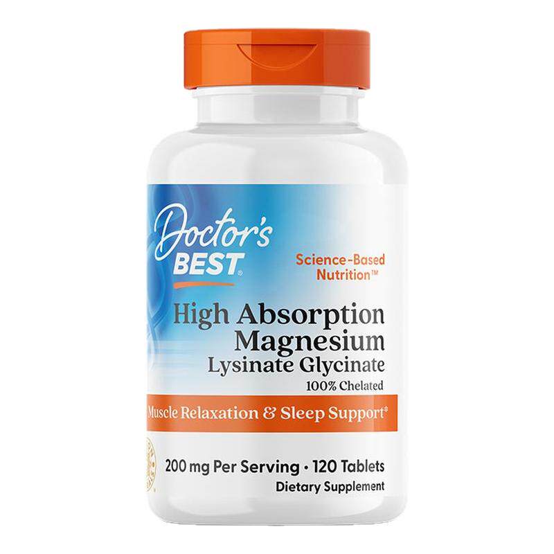 Doctor'sbest多特倍斯甘氨酸镁片补充剂女士补镁元素维生素D3K2镁