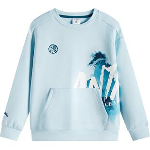 安踏儿童卫衣男童潮酷套头衫2026春秋新款大童圆领印花春装上衣