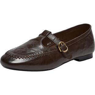 百思图2026春季新款超软羊皮英伦乐福鞋玛丽珍鞋女单鞋WW173AA6