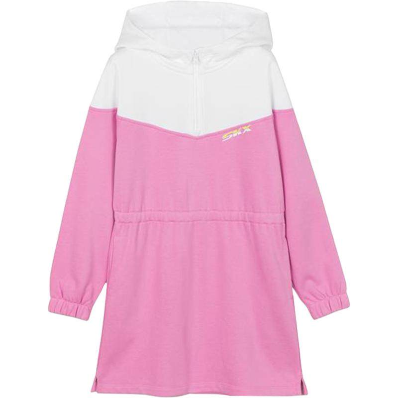 Skechers/斯凯奇正品女童舒适运动休闲户外针织带帽连衣裙