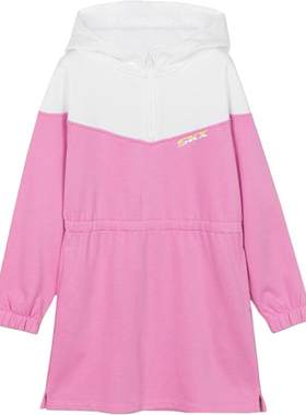 Skechers/斯凯奇正品女童舒适运动休闲户外针织带帽连衣裙