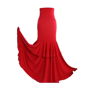 弗拉门戈舞裙练习裙2024秋冬佛朗明哥鱼尾裙荷叶边多色可选 BU30