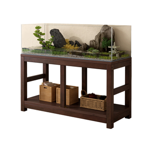 实木鱼缸架100*45大型鱼缸专用中古风加粗加厚超强承重周转箱底座