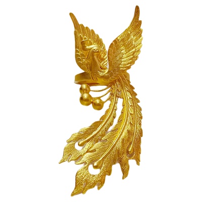 古法黄金凤凰戒指999足金指环