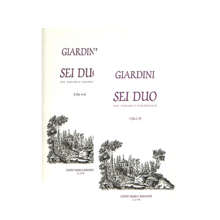 贾迪尼 六首二重奏 全套共一至二卷 小提琴和大提琴 布达佩斯原版乐谱书 Giardini 6 Duo for Violin and Cello Vol 1-2