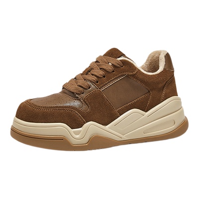 圆头厚底撞色拼接运动休闲板鞋