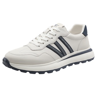 七匹狼真皮男士鞋子2025新款冬季厚底休闲鞋高端潮款防滑百搭男鞋