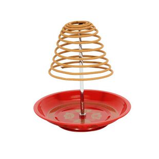 檀香盘香架金色架子香炉支架盘塔香盘蚊香点24小时檀香香托盘香架