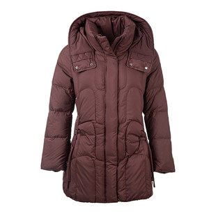 名师路白鸭绒羽绒服女款冬季2025新款立领连帽中长款外套尼丝纺厚