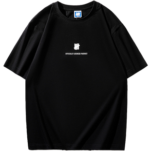 不败五道杠 HIAUTO UND 夏季圆领短袖小标LOGO印花 男女情侣款T恤