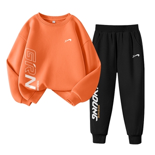 贵人鸟童装男童运动套装2026新款春儿童衣服男孩加绒卫衣加厚冬装