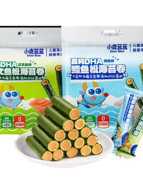 小鹿蓝蓝鳕鱼三文鱼松海苔卷