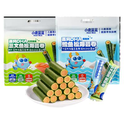小鹿蓝蓝鳕鱼三文鱼松海苔卷