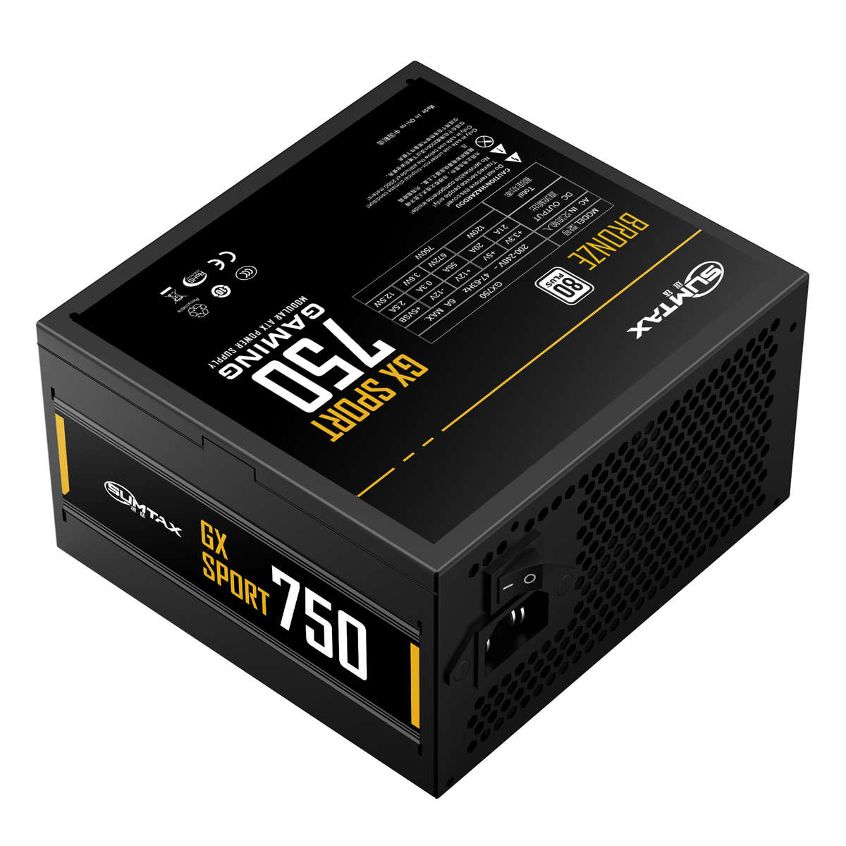 迅钛电源GX750 额定750W电脑电源台式机主机电源白牌台式电源650W