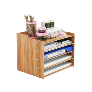 办公桌置物架文件架文件收纳架办公用品文件收纳盒桌面立式多层A4纸资料整理放置架工位收纳神器