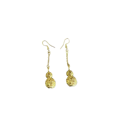 复古长款镂空葫芦耳环招财转运