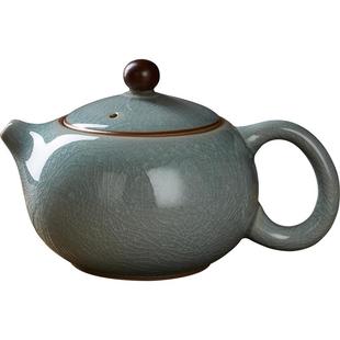容山堂陈文德大师汝窑茶壶天青开片可养汝瓷泡茶壶新年礼盒礼物