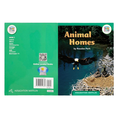 【巴布阅读 绘本9.9秒杀】原版霍顿米夫林journeys 系列Animal Homes英语raz分级阅读绘本儿童英文幼儿启蒙英语读物6-8岁图书书籍