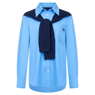 【何洁同款】ANN ANDELMAN  春夏女士披肩假两件衬衫 301286