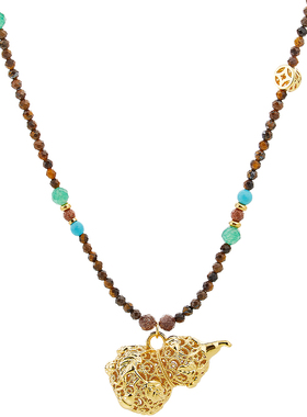 兰诺葫芦吊坠串珠项链女款