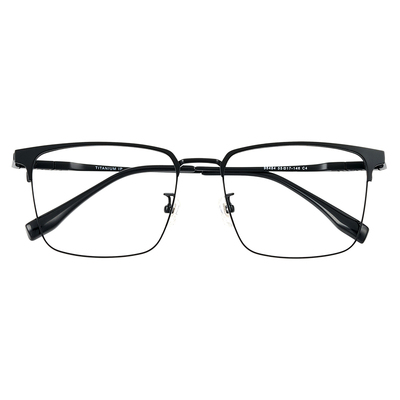 超轻纯钛斯文败类方框眼镜男加宽