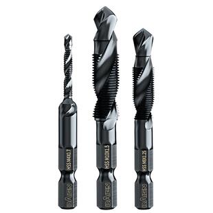 复合攻丝钻头丝锥机用转攻一体三合一打孔自攻螺丝专用攻牙套装m3