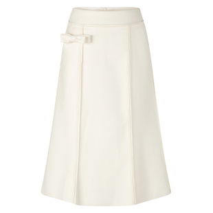 【韩彩英同款】HERLIAN 2025冬季新品蝴蝶结装饰中长裙女士半裙