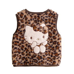 女童冬装可爱卡通马甲秋冬加绒保暖背心儿童洋气坎肩加厚开衫上衣