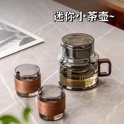 养生迷你墩墩茶壶节日礼物送长辈茶水分离单壶泡茶加厚高硼硅玻璃