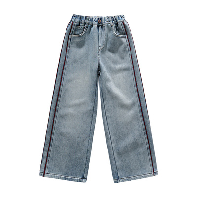 女童加绒裤子秋冬好看休闲牛仔裤