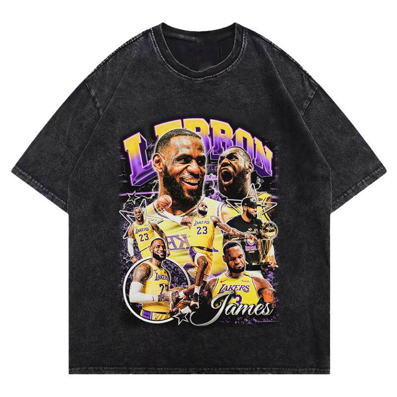 vintaget恤篮球勒布朗·詹姆斯LeBron James美式水洗做旧复古短袖