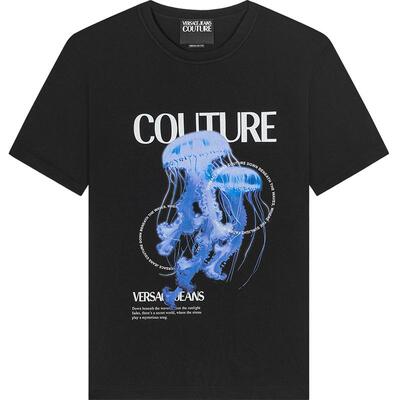 【季末优惠】VERSACE JEANS COUTURE 男士印花棉质平纹针织T恤