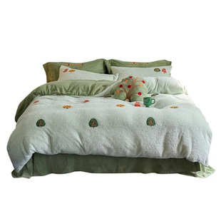 冬季加厚羊羔绒四件套牛奶绒加绒保暖被套冬绒床单床笠款床上用品